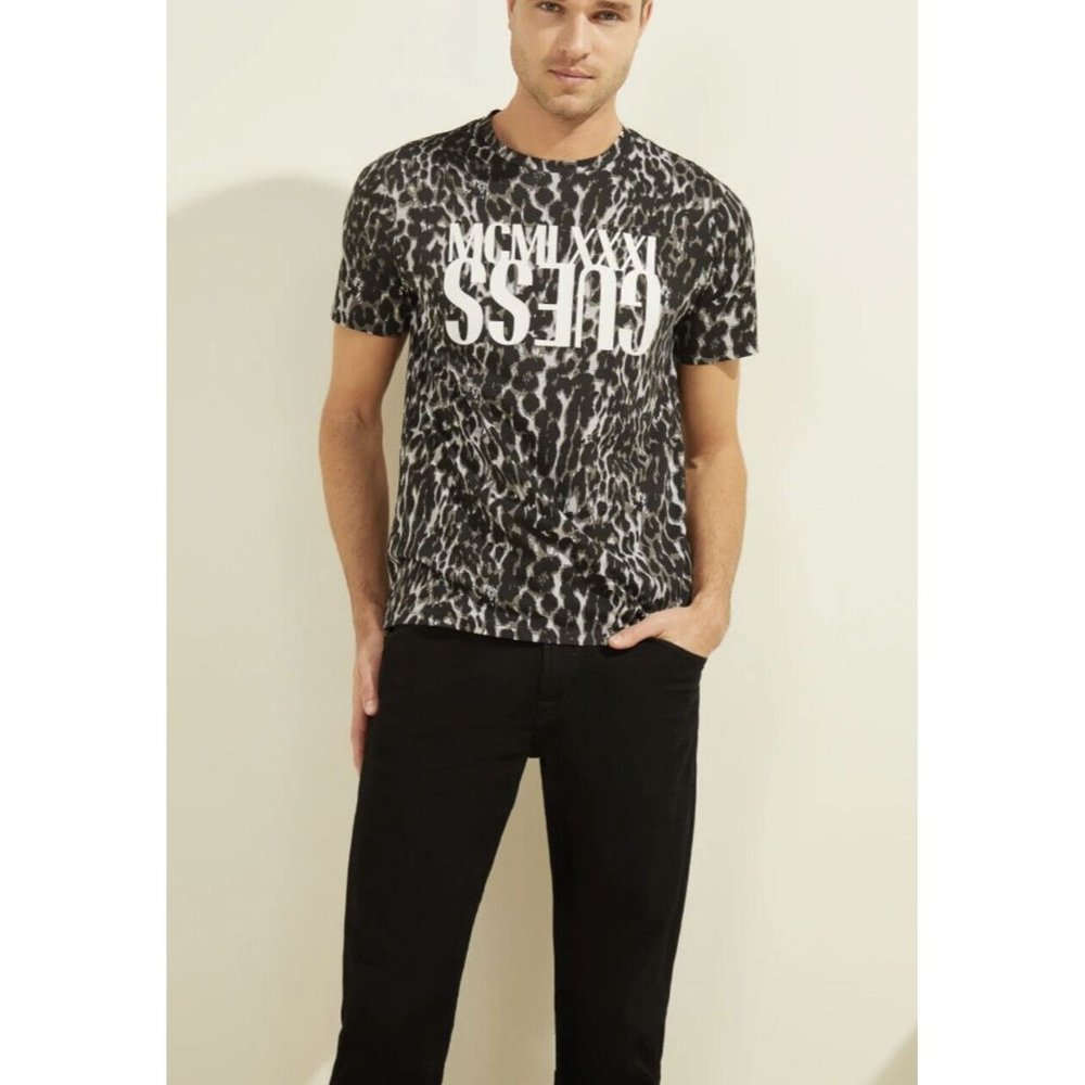 Guess Men’s Animal Logo T-Shirt Short Sleeves Size XL